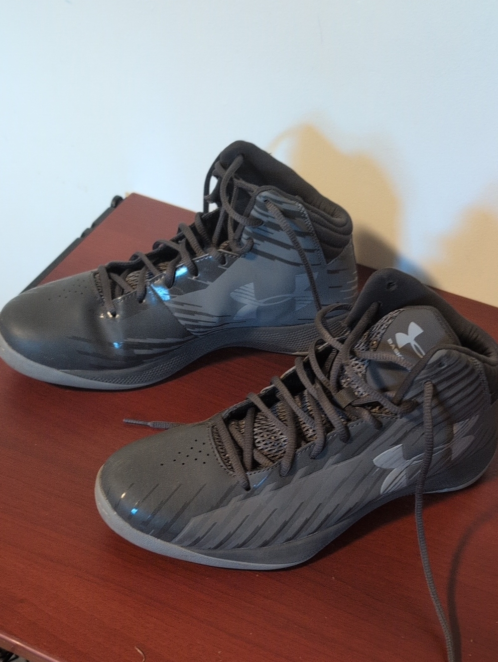 Under Armour Men's Charcoal Gray High-Top Basketball Sneakers